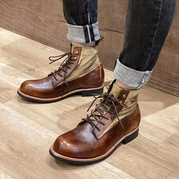 Men Comfortable Genuine Leathe Retro Boots