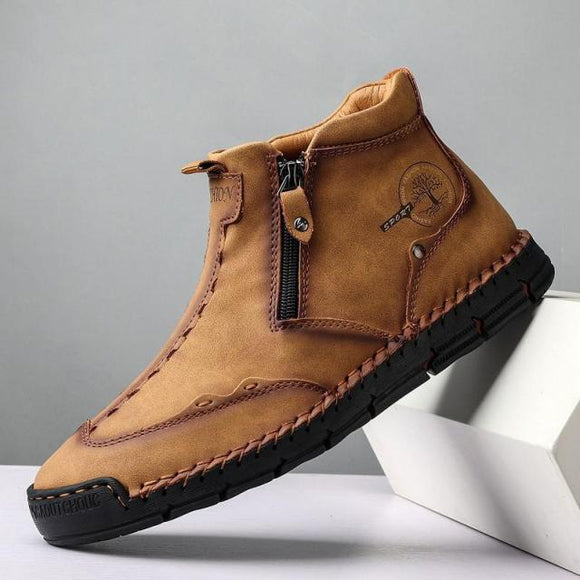 Fashion Men's Leather Non-Slip Walking Ankle Boots