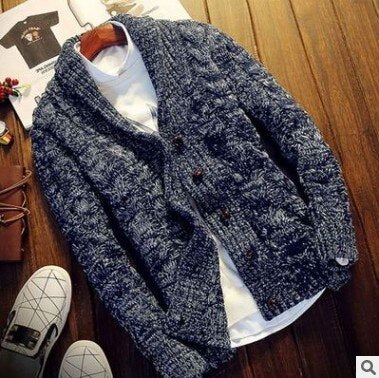 New Men Cardigan Sweater Coat