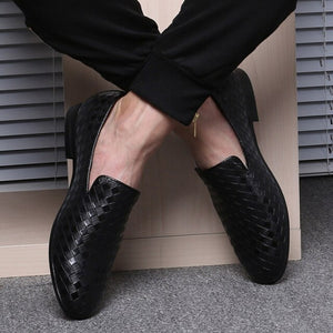Brand Men Braid Leather Oxfords Shoes