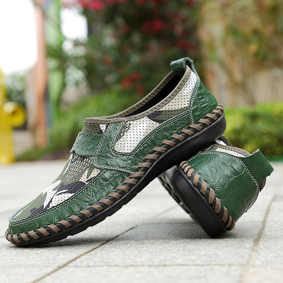 New Men's Mesh Flat Walking Shoes Outdoor Sneakers Male Driving Car Shoes