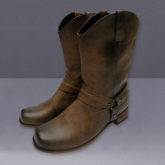 Vintage Men Winter Shoes Plush Warm Boots