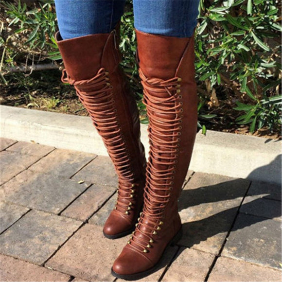 New Stylish Women Walking Shoes Over The Knee Boots
