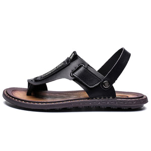 Genuine Leather Flip Flops Men Comfy Sandals