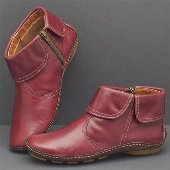 PU Leather Woman Fashion Ankle Boots