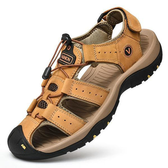 Yokest Roman Style Men's High Quality Leather Casual Sandals