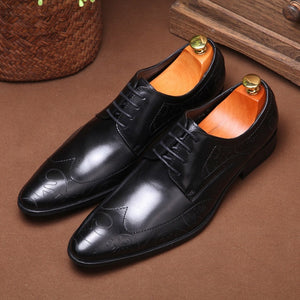 Genuine Leather Mens Brock Pointed Toe Dress Shoes