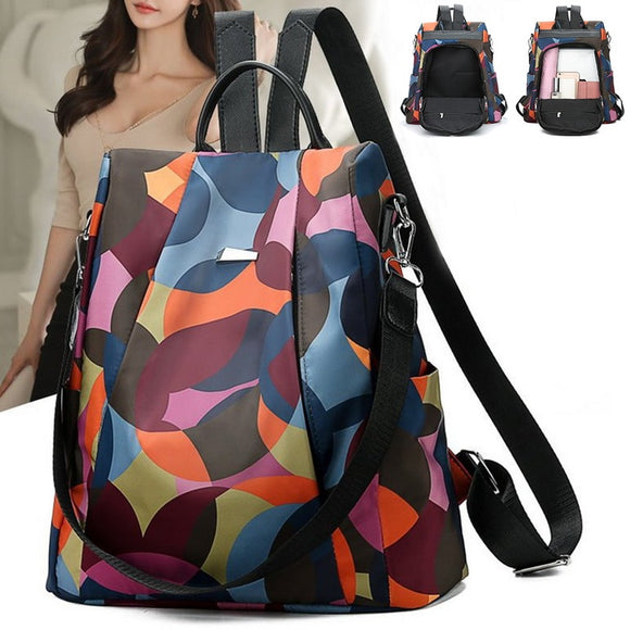 Women Oxford Multifuction Backbag Anti Theft Backpack