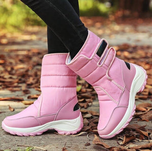 Ladies Winter Warm High Top Wedges Snow Boots