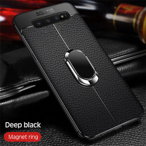 Case & Strap - Magnetic Ring Bracket Shockproof Rugged Armor Cover for Samsung With Strap