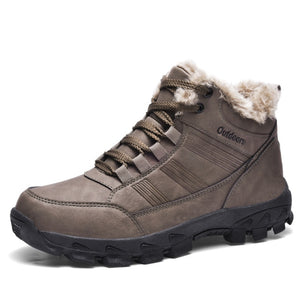 Winter Men Waterproof Warm Fur Snow Boots
