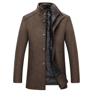 Men Woolen Coat With Adjustable Vest