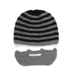 Warm Handmade Knitted Beard Hat