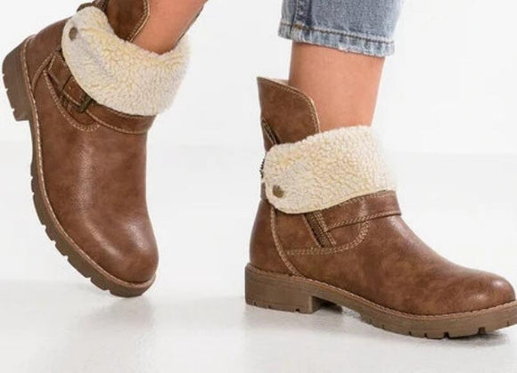 Shoes - Winter Pu Leather  Women Ankle Boots