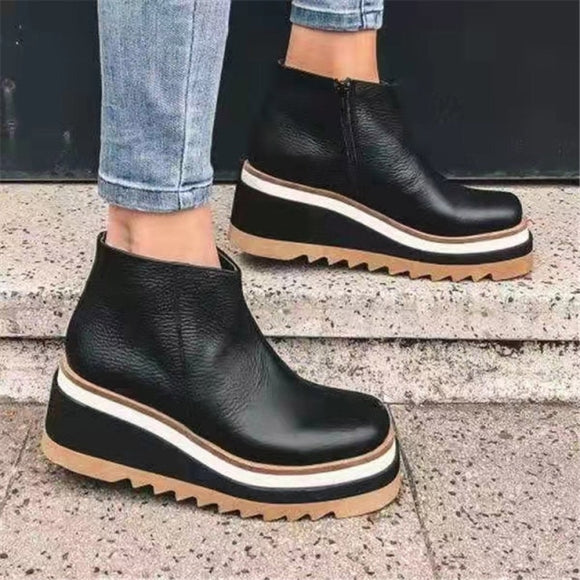 Women Fashion Comfy Leather Ankle Boots