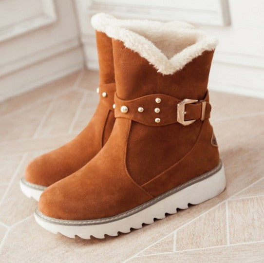 Fashion Warm Plush Faux Fur Snow Boots