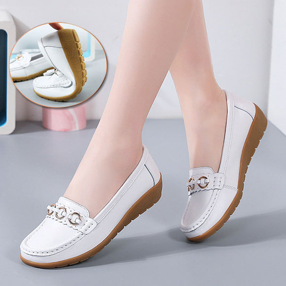 Genuine Leather Womens Soft Casual Shoes