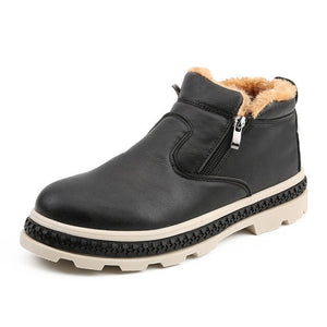 New Leather Ankle Snow Men Boots