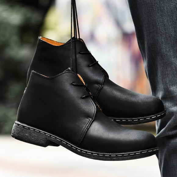 Yokest New Solid Men Fashion Ankle Boots