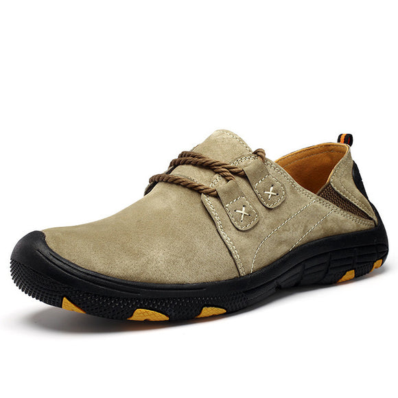 Men's Shoes - Fashion Genuine Leather Plus Size Men Breathable Outdoor Training Shoes