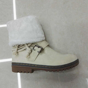 Outdoor Faux Fur Lace-up Back Snow Boots
